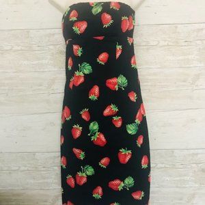 Strawberry Strapless Pencil Dress